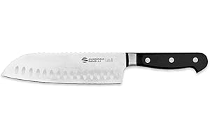 SANELLI AMBROGIO Ambrogio Sanelli, Maitre Coltello da Cucina Santoku, Coltello Chef con Lama Alveolata in Acciaio Inox all'Azoto 18 cm e Manico Ergonomico, Coltelli da Cucina Professionali, Made in Italy
