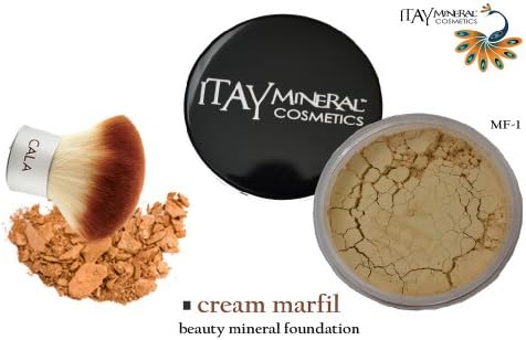 Itay Mineral Foundation Loose Powder 9gr MF1-Cream Marfil + Cala Kabuki Bamboo Brush + Aviva Pink Eco Nail file 7.0"