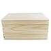 VENKON - All-Purpose Wooden Box with Lid for Storage - Pinewood natural untreated - 40 x 30 x 24 cm