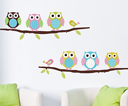 Latinaric Cartoon Eule Wandaufkleber Kinderzimmer Wohnzimmer Wandsticker - 3