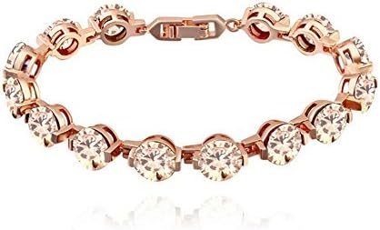 Alvdis Circles Style Rhinestone Crystal Fashion Bracelet, Champagne