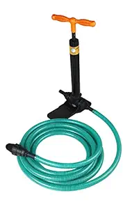 Kraft Seeds EcoFlo Portable Hand Pump Used for Irrigation with Suction Delivery Pipe, (Multicolour, 7 Meter)