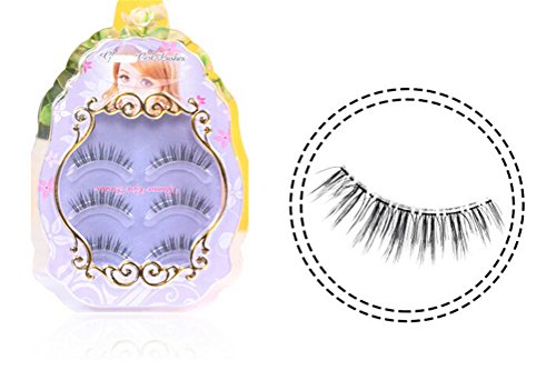 GAMT 3 Pair Bare Makeup False Eyelashes Natural Short Paragraph