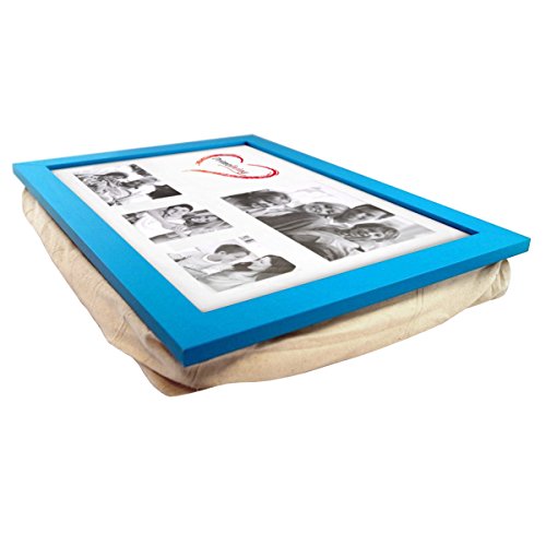 Knietablett P-455 mit Kissen und Fotorahmen Blau Türkis - 3