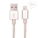 Produktbild Original 2x iProtect Lightning USB 2m Nylon Ladekabel Datenkabel knotenfrei für Apple iPhone 5 5s 5c SE, iPhone 6 6 Plus 6s 6s Plus, iPhone 7 7 Plus, iPhone 8 8 Plus, iPhone X, iPad mit Lightning Anschluss in Gold