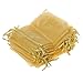 Produktbild TOOGOO(R) 60X gold. Organza Saeckchen Geschenkbeutel Schmuckbeutel TOP