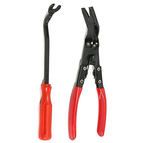 2 PCS Clip Zange, Verschluss Zangen-Set, Verschluss Entferner Steel Trim Panel Clip Staple Polsterung Entfernung Zange zerlegen Fahrzeug Repair Kits für Auto Tür - 4