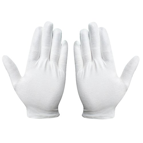 Paxcoo 16 Parr Weiße Baumwollhandschuhe Medium - 5