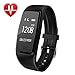 Produktbild AsiaLONG Fitness Armbänder mit Pulsmesser - Wasserdicht Fitness Tracker Aktivitätstracker Schrittzähler Uhr Armband mit Herzfrequenz, Schlafanalyse, Kalorienzähler, SMS SNS Wecker Vibration für Android und IOS Handys wie iPhone 7/7 Plus/6S/6/6 Plus, Huawei, Samsung, Sony, usw