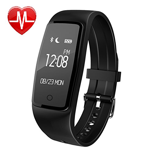 Preisvergleich Produktbild AsiaLONG Fitness Armbänder mit Pulsmesser - Wasserdicht Fitness Tracker Aktivitätstracker Schrittzähler Uhr Armband mit Herzfrequenz, Schlafanalyse, Kalorienzähler, SMS SNS Wecker Vibration für Android und IOS Handys wie iPhone 7 / 7 Plus / 6S / 6 / 6 Plus, Huawei, Samsung, Sony, usw