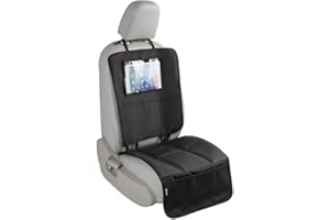 Kiddies Kingdom Amana 3 in 1 Car Seat Protector Cover Organiser - Anti Skid Material, Multiple Uses, Tablet Holder Pocket 2 Mesh Storage Pockets, Baby Seat Protectors Under Car seat.
