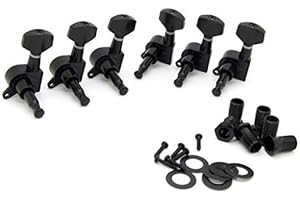 Pxyelec 6R Right Electric Guitar String Tuning Pegs Keys Tuners for Strat Tele Black