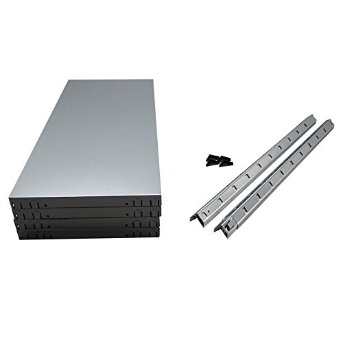 Regal Steckregal 2er Set verzinkt Metall 180x160x40cm Regalsystem Steckregalsystem 8 Metall-Böden Traglast 520kg einfache Montage durch Stecksystem kein Verschrauben Schulte - 6