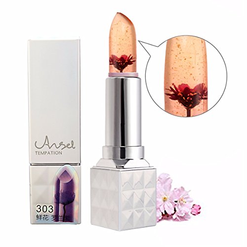 Jelly Lippenstift, LuckyFine Blume Jelly Farbwechsel Lippenstift Farbe Wechselnden Lippenstift Wasserdicht Temperaturwechsel Farbwechsel 8 Farben #03 - 2