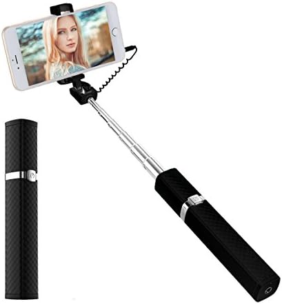 Selfie Stick 2017, SHANHE Selfie Stick Portable Extendable Wire Control (No Bluetooth) with iPhone (IOS Above 5.0 ) / and Android (Above 4.2.2 system) for Smartphones-Black