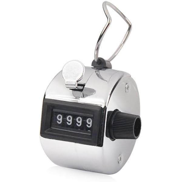 Tally Counter Hand Held Clicker 4 Digit Chrome Palm Golf People Counting Club Amazon Co Uk Kitchen Home