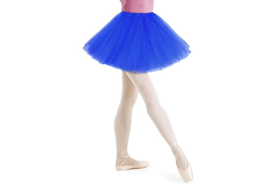 AYBUY Tutu Skirts for Women, Elastic 3 Layered Tulle Tutus Skirt for Adult Dance Ballet Skirts for Dress-up Parties Dancing