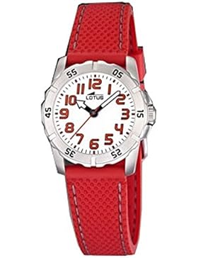 Lotus Kinder-Uhr mit Kautschuk rot und weißes Zifferblatt. W.R. 5ATM