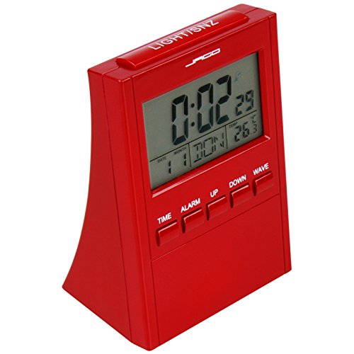 Jago Funkwecker mit Spracheinstellung und LCD-Display in 7 Sprachen und vier verschiedenen Farben inkl. Snooze-Funktion und blauem Hintergrundlicht - 2