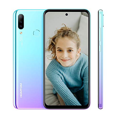 HOMTOM P30 Pro 6.41 Pulgadas Android 9.0 Teléfono móvil MT6763 Octa Core 4GB 64GB Trasera 13MP Cámaras triples Smartphone-Blanco