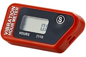 FOUNDOWN Digital Engine Stunde Meter komplett wasserfest zurücksetzbar Vibration Stunde kabellos für alle vibrierender Maschine Motocross Marine Motorrad Snowmobil ATV Boot Generatoren 16B (red)
