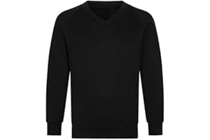 LUXFAB Girls Jumper Pullover V Neck School Uniform Kids Long Sleeve Sweater