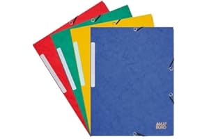 Chemises assorties à élastique 3 rabats format A4 - Maxiburo - Lot de 10