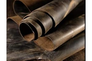 The Tannery Cuero genuino de vaca de grano completo terminado, manualidades, decoración del hogar, manualidades, herramientas pieles de cuero, 24 x 24, grande, color marrón oscuro