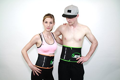 MTH Fitness Line Bauchweggürtel für Männer & Frauen | Hot Belt Rückenbandage Kompression Body Shaper Bauchgurt Waist Trainer Taillenformer Rückenstützgürtel Schwitzgürtel Fitness Gürtel Abnehmgürtel