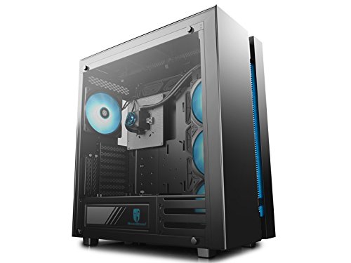 DeepCool New Ark 90 Midi-Tower Negro Carcasa de Ordenador - Caja de Ordenador  Midi-Tower  PC  ABS sint  ticos  SGCC  Vidrio Templado  ATX EATX Mini-ITX  Negro  Rodamiento de Fluido 