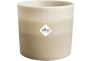 Elho Colour Gradiant Rond 16cm - Maceteros Decorativos Interior - 100% Plástico Reciclado - Ø 15.9 x H 14.7 - Beige/Beige Arenaria