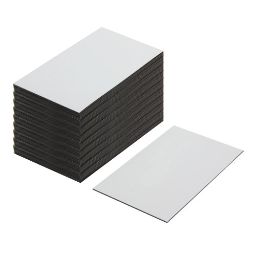 First4magnets MFL10060(GWD)-100 - Etichette magnetiche flessibili, con superficie lucida bianca da pulire con un panno, 100 x 60 x 0,76 mm, 100 pz