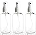 3 x 100mL CLEAR ROUND PET PLASTIC BOTTLES with White Atomizer Spray Tops
