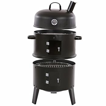 Mendler 3in1 Rucherofen Dalvik Ruchergrill Ruchertonne Holzkohlegrill Grilltonne Bbq Smoker Barbecue