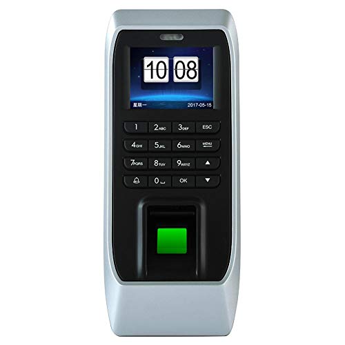 Preisvergleich Produktbild Intelligente biometrische Fingerprint-Zeitnahme- und Zugangskontrolle 2,4-Zoll-Farbdisplay für hochauflösende Anzeige Passwortüberwachung Zutrittskontrolle All-in-One-Maschine Zeitanzeige-Uhr