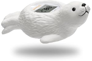 Doli Yearning Seal Baby Bath Thermometer, Toddlers Floating Bath Toy, Bathtub Thermometer, at Fahrenheit and Celsius - White