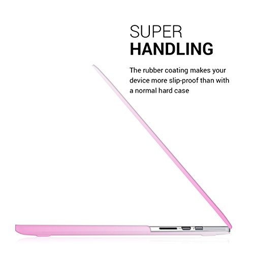 kwmobile Hardcase Laptop Hülle für Apple MacBook Pro Retina 15″ (ab Anfang 2013) – Zwei Farben Design Pink Transparent dünne gummierte Schutzhülle Cover Case Tasche - 3