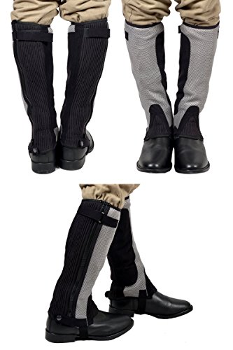 Riders-Trend-100800241-Kids-Mini-Chaps-black-black-grey-Size12Ans-Mollet-27-31cm-x-Hauteur-34cm