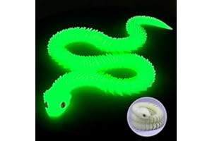 GQDGCU 3D-gedruckte Tierspielzeuge, 3D-gedrucktes Schlangen Spiel, Schlangen Modell Desktop Ornament, Schlange Statue Decor, Beweglicher Schlangenspielzeug, Zappelspielzeug für Autismus/ADHS (75,Licht Grün)