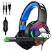 Produktbild Gaming Headset für PS4 PC Xbox One, ZIUMIER Game Headphone mit Noise Cancelling Mikrofon und Surround Sound, RGB LED Licht Weiche Komfort Ohrenschützer für Laptop