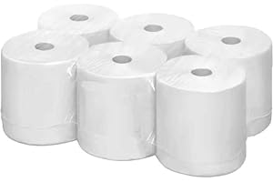 Kelno® Handtuchrollen - 2-lagige perforierte Küchentücher Haushaltstücher 6 Rollen - 19 x 22 cm Papiertücher - Putzpapierrolle Werkstatt/Küche - Hochweiße Papierhandtücher: