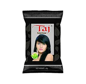 Taj Natural Black Henna based Hair Color 15gm (Pack of 10)