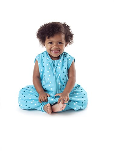 Schlummersack Ganzjahres Babyschlafsack mit Füssen 2.5 Tog – Teal Stars – erhältlich in 5 verschiedenen Grössen - 4