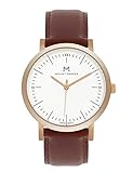 Mount Parker Damen Uhr Analog Quarz Saphirglas mit Leder Armband
