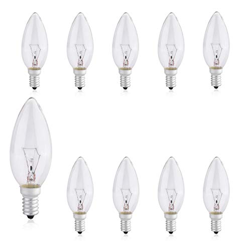 Paquet de 10 petites ampoules à bougie à vis, ampoule à visser Edison transparente, 40 watts, SES / e14