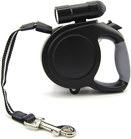 Retractable Dog Leash Lead 8M for Large Medium Small Dog Up to 80 Pounds lbs 36 kg with 9 LED Lights One Button Brake &amp; Lock Solid Reliable Buckle (Black) - USOME