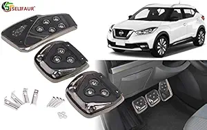Selifaur - 3 Pcs Black Non-Slip Manual Car Pedals kit Pad Covers Set for Nissan Kicks 2019
