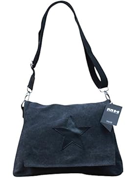Shopper Canvas-Tasche Blogger mit Stern Schultertasche Canvas Vintage Used Look