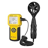 HoldPeak 826A Anemometer Handheld Digital Wind Speed/Temperature Meter with Data Logger Feature,℃/℉,Max/Min/Average/Current