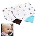 Baby Teething Bibs,Hikeren® 2 Pack Cotton Alphabet Teether Bibs Reversible 2 in 1 Baby Drool Bibs with BPA Free Silicone Chewable Teether, Baby Bandana Bibs for boys and girls